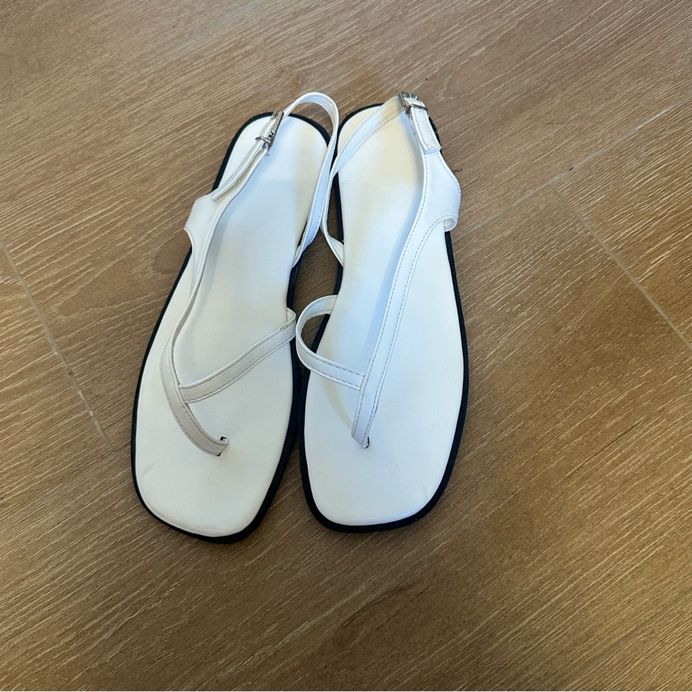 5 for $25 SHEIN White Slingback Thong Sandals